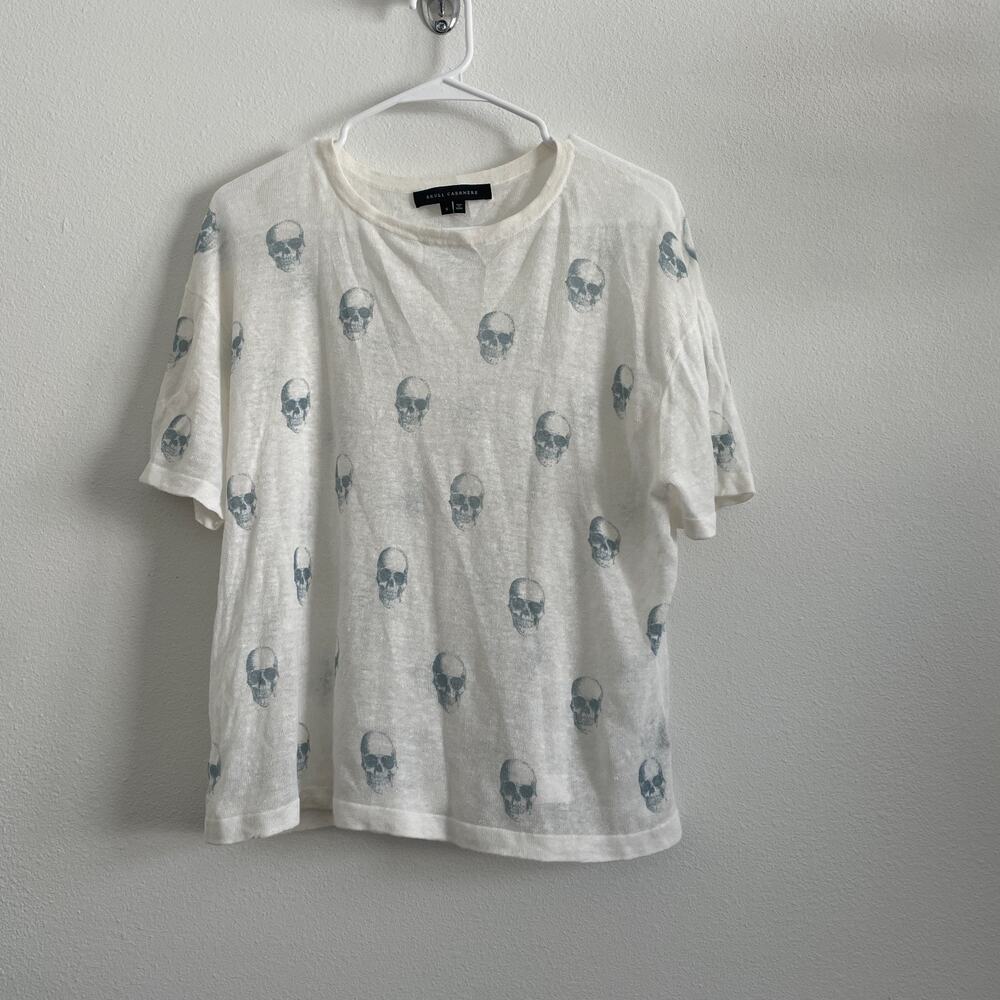 Skull Cashmere Top Women S Linen Top Skull Print Casual Oversized Semi Sheer